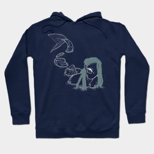 koi fish mermaid lineart Hoodie